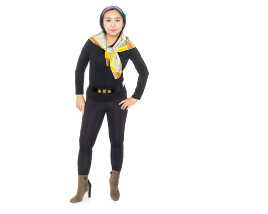 Hermes Silk Scarf Bagage a Main - Vert Amande Jaune - New With Tag