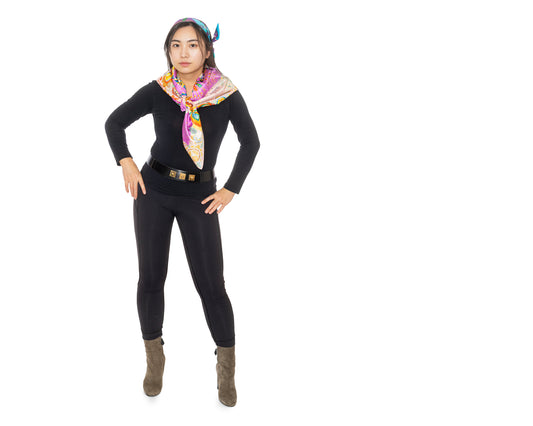 Hermes Scarf 90 Costume De Fête - Rose Poudre Cyclamen - NWSTS - 2511041805