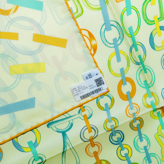 Hermes Scarf Do Re Boucles - Jaune Soufre Pale - New Store Tag
