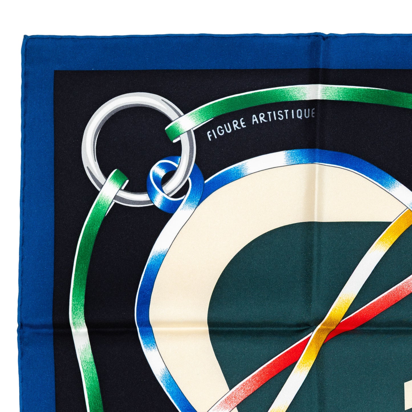 Hermes Scarf 90 Figure Artistique – Marine – Noir – NWSTS - 2508161552
