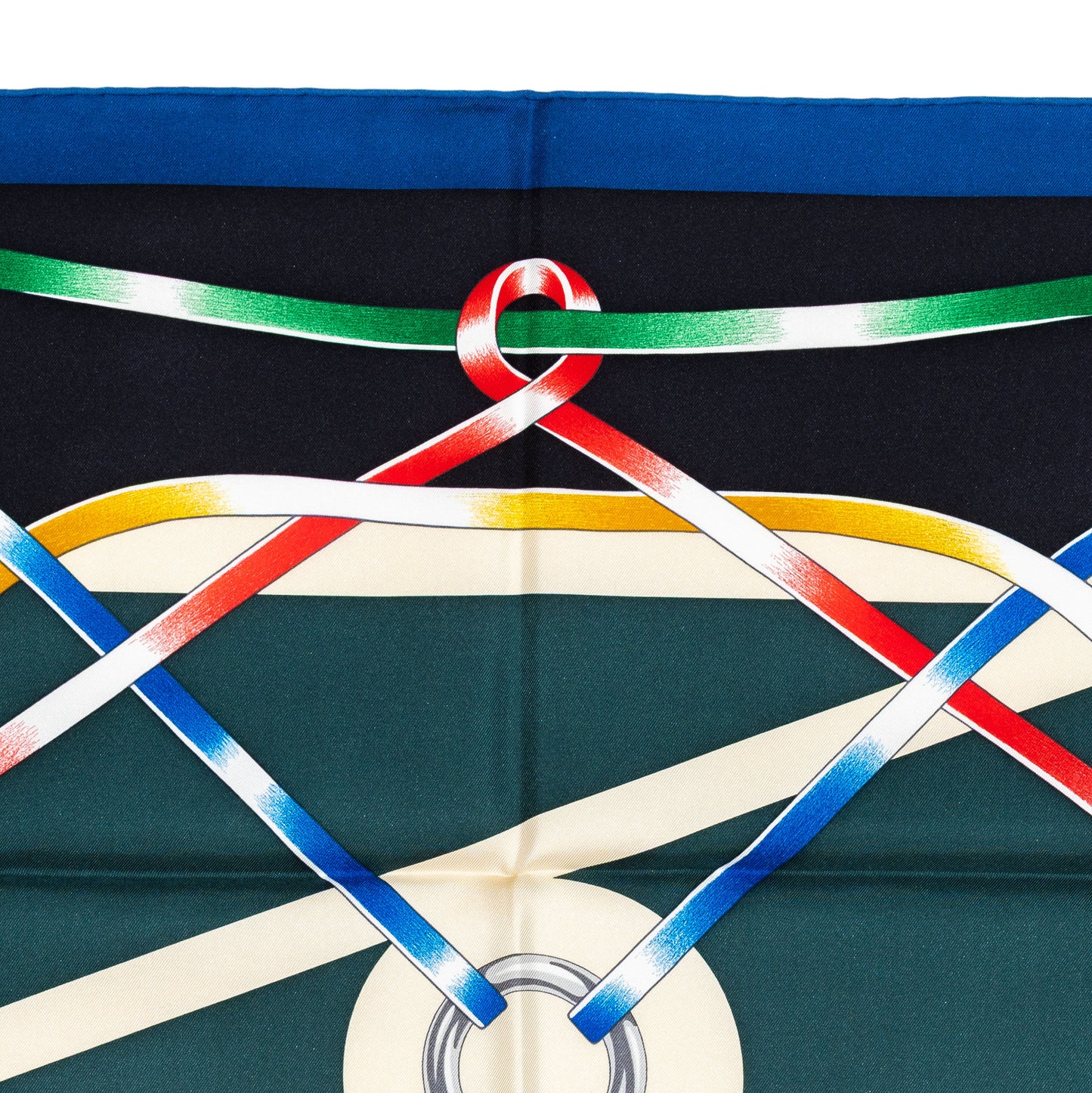 Hermes Scarf 90 Figure Artistique – Marine – Noir – NWSTS - 2508161552