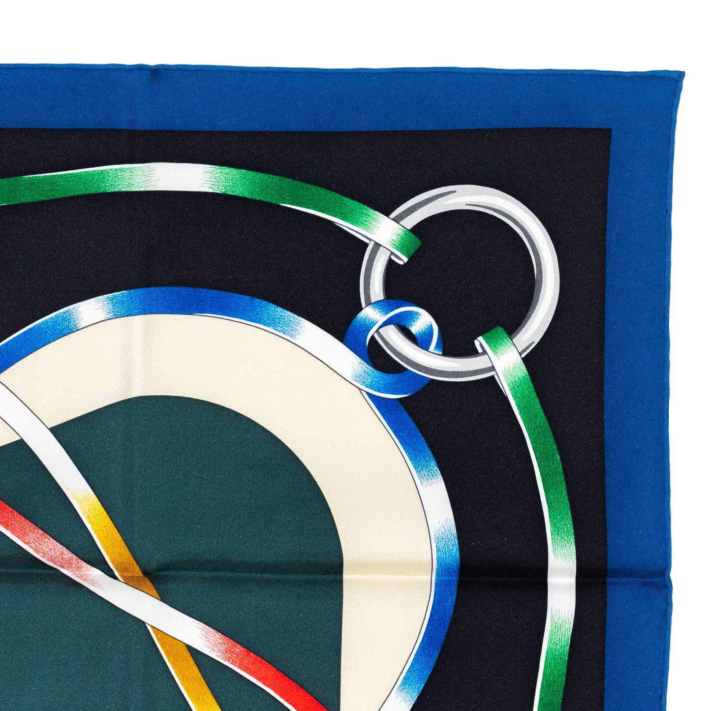 Hermes Scarf 90 Figure Artistique – Marine – Noir – NWSTS - 2508161552