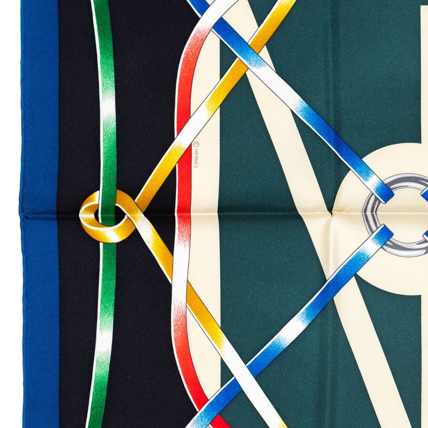 Hermes Scarf 90 Figure Artistique – Marine – Noir – NWSTS - 2508161552