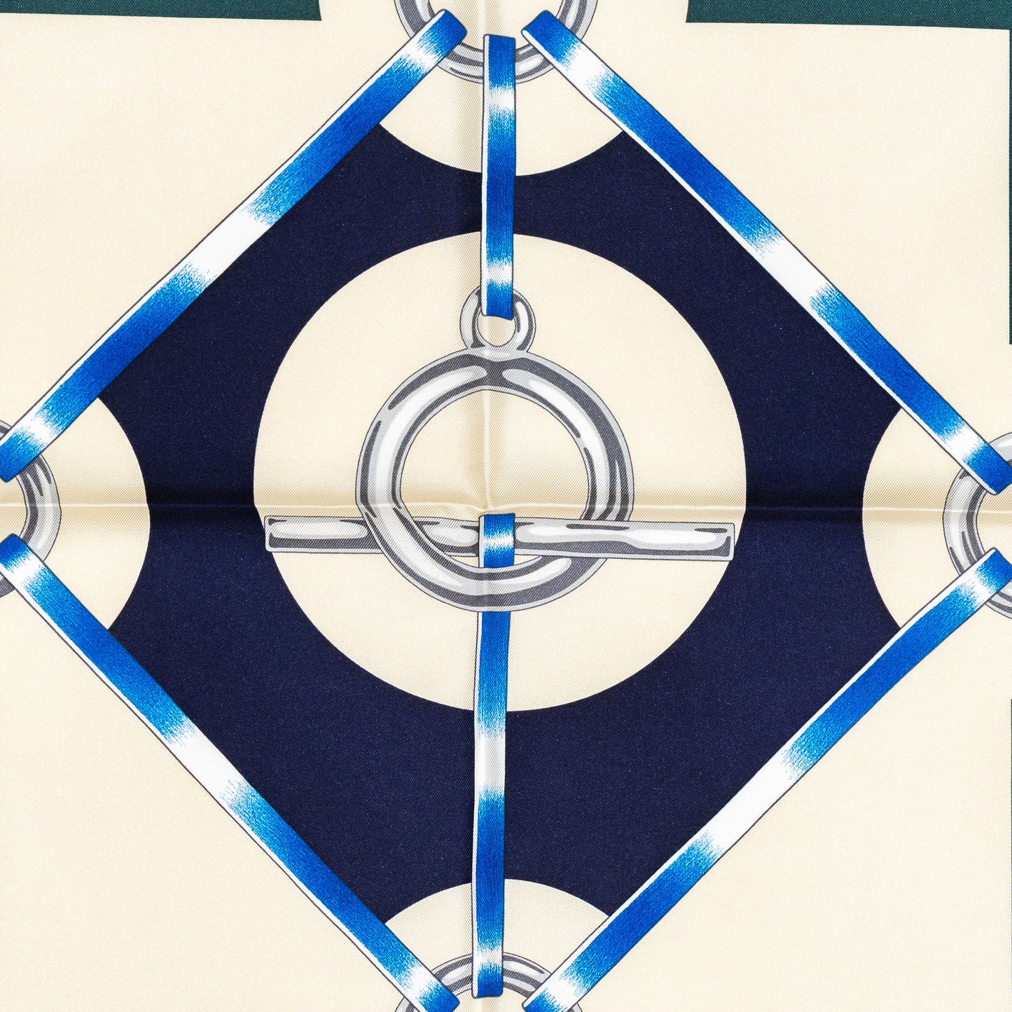 Hermes Scarf 90 Figure Artistique – Marine – Noir – NWSTS - 2508161552