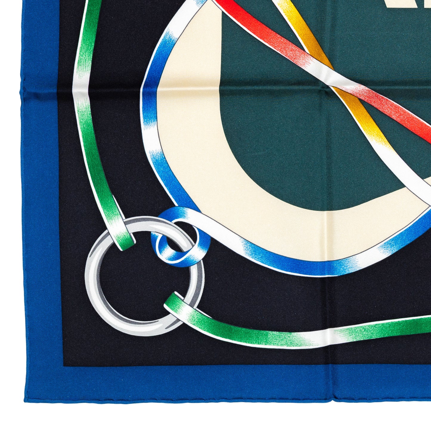 Hermes Scarf 90 Figure Artistique – Marine – Noir – NWSTS - 2508161552