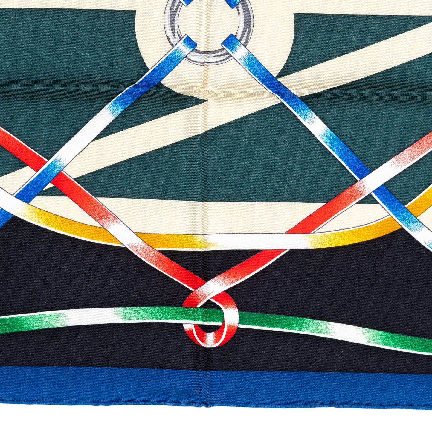 Hermes Scarf 90 Figure Artistique – Marine – Noir – NWSTS - 2508161552