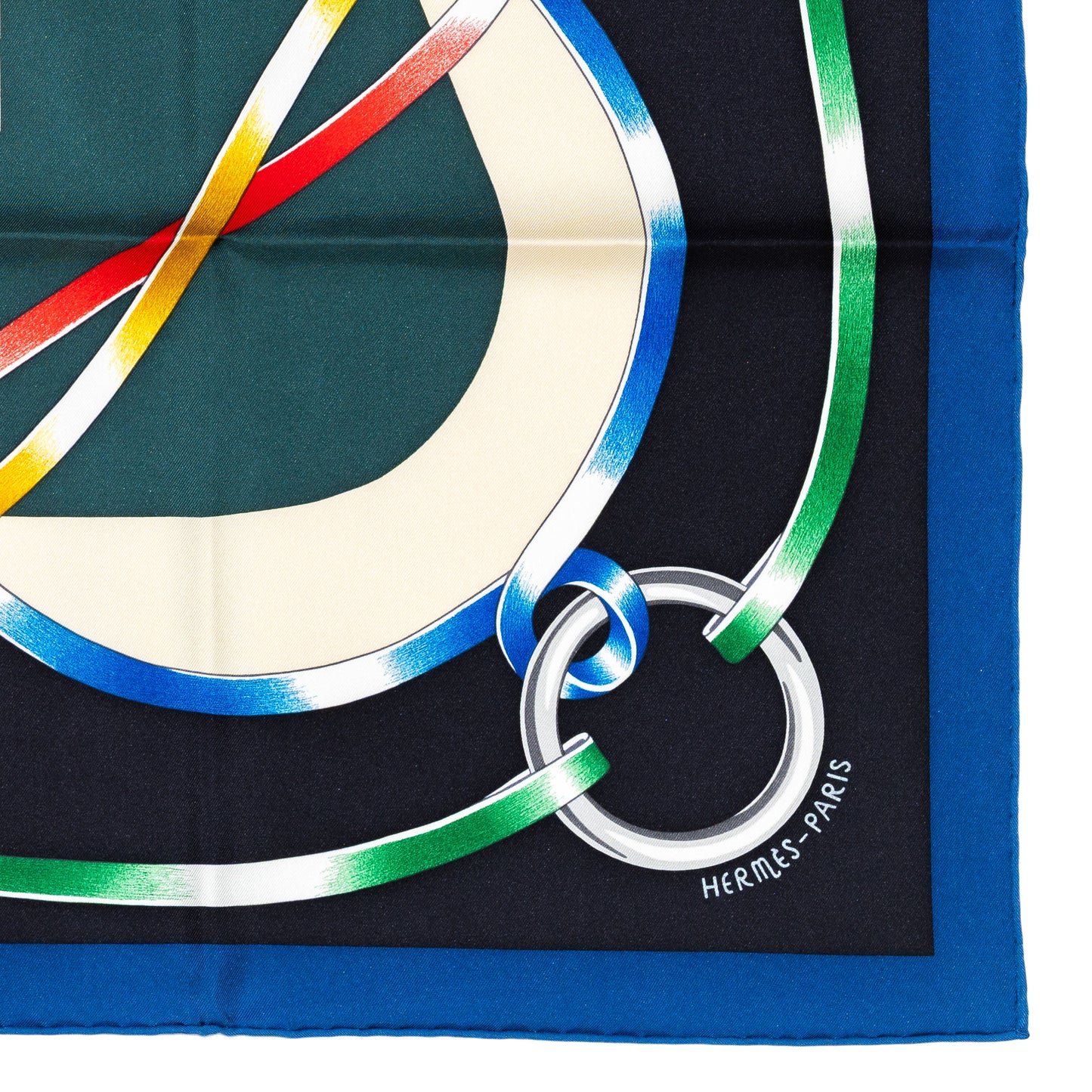 Hermes Scarf 90 Figure Artistique – Marine – Noir – NWSTS - 2508161552