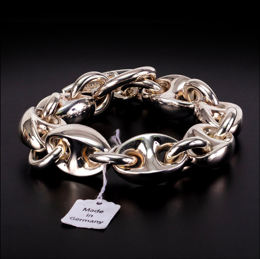 Hermès Bracelet Neptune Solid Silver 924 - 226.2Gr New