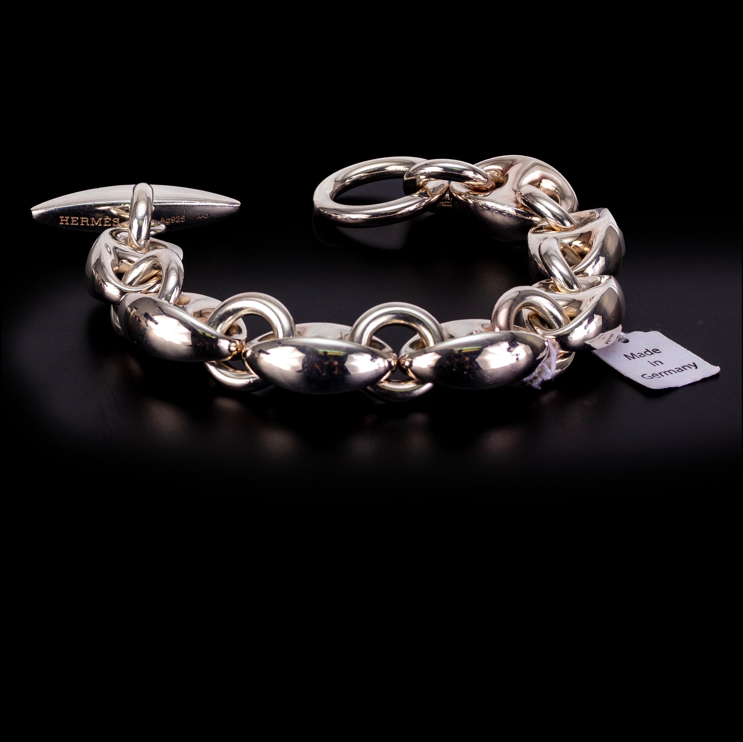 Hermès Bracelet Neptune Solid Silver 924 - 226.2Gr New