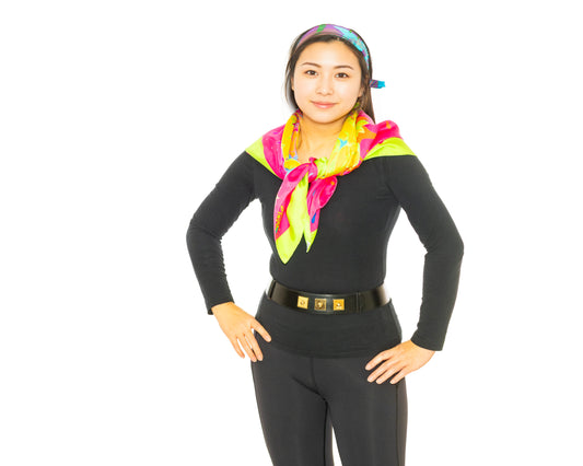 Hermes Scarf 90 Hermes Graff - Vert Fluo Fuschia - Mint Care Tag