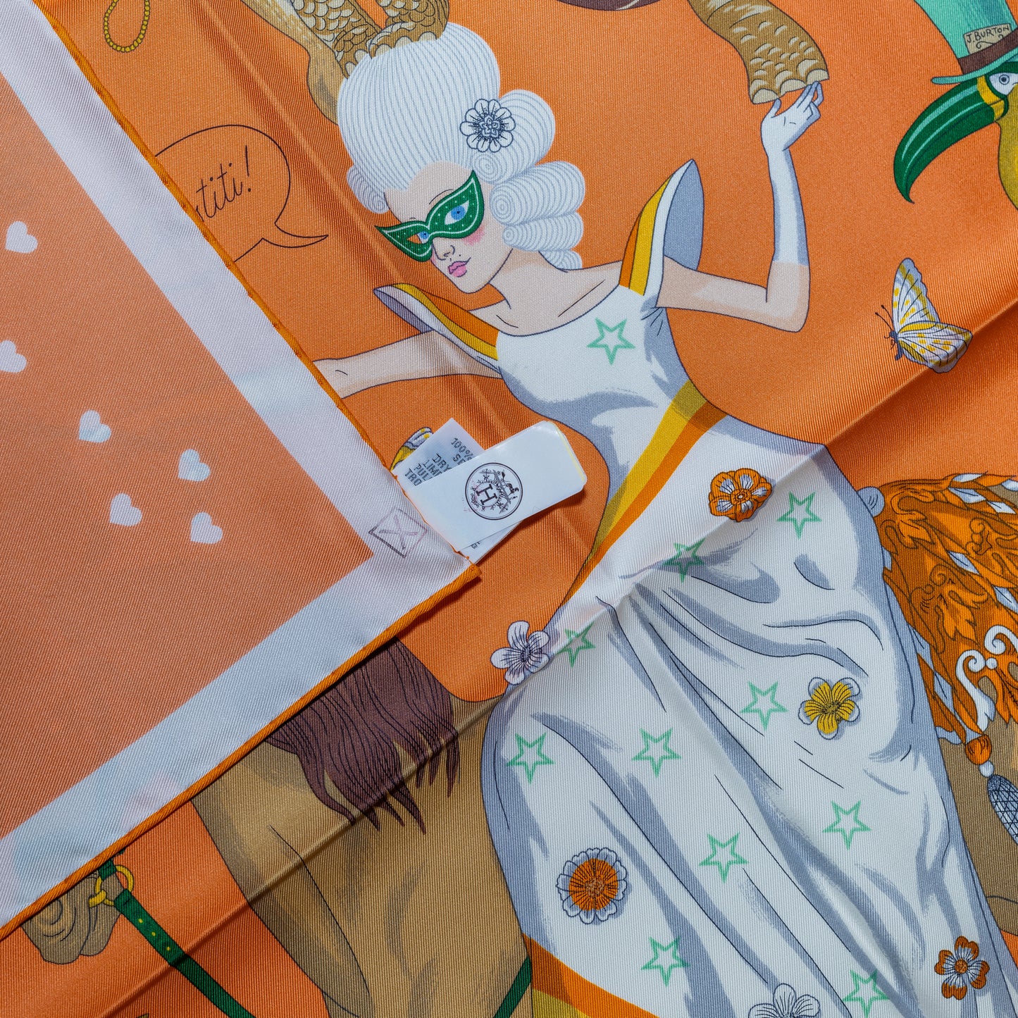 Hermes Scarf Hermes Story Abricot Beige Vert - New With Tag