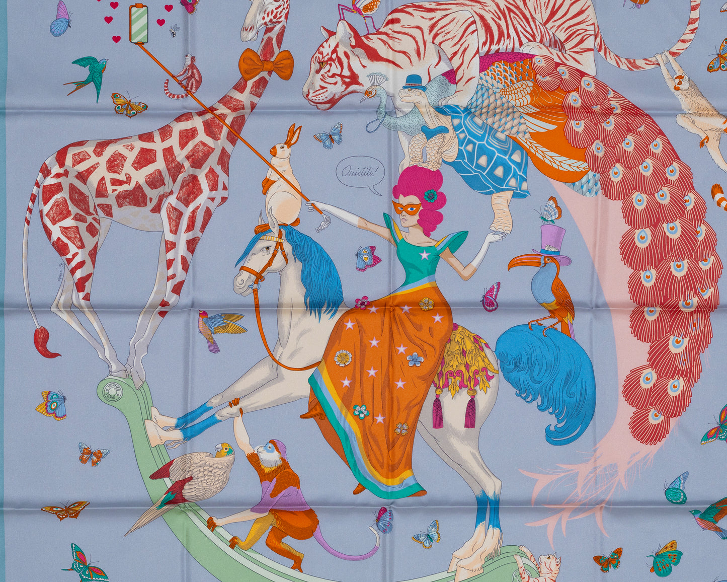 Hermes Scarf Hermès Story Green Blue Glacier Rose New With Tag