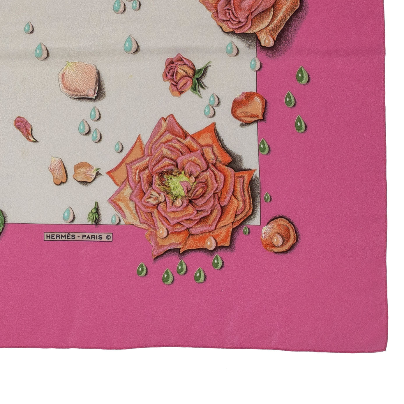 Hermes - La Rosee Silk Shawl 140 Crepe Pink - MWOCT - 2411111745