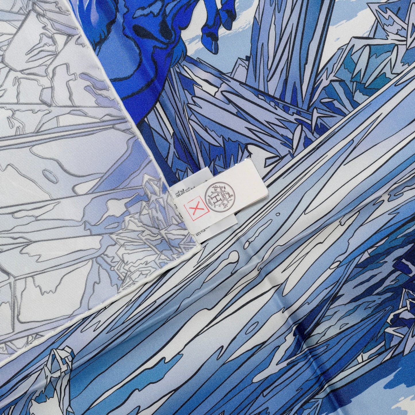 Hermes Silk Scarf - La Vallee De Cristal - Bleu Blanc Parme - NWSTS - 2604231656