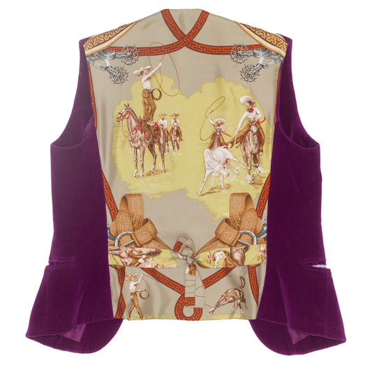 Hermès Lady Vest Hermes 5 Buttons Charreada Red Violet Rare!