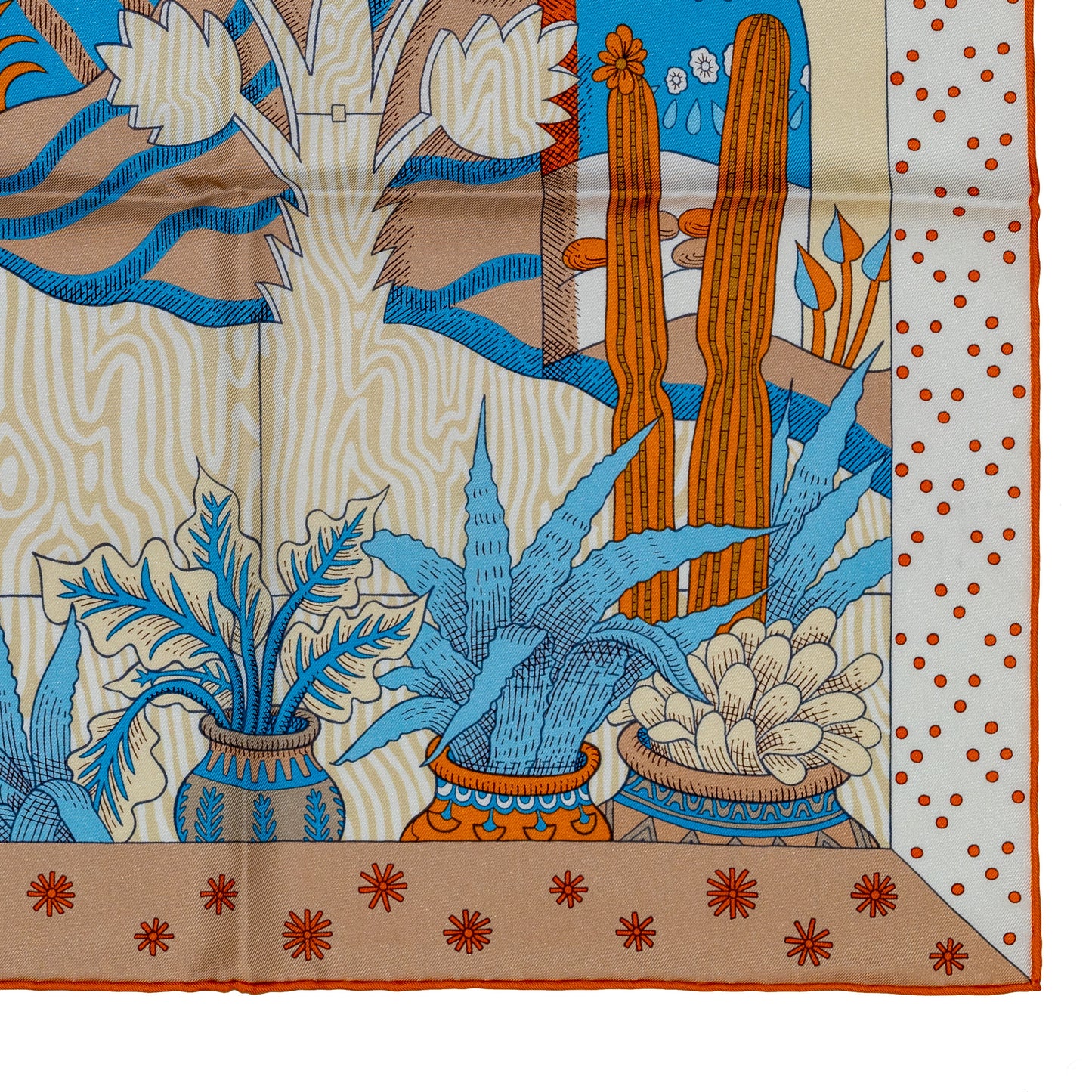 Hermes Scarf Le Premier Chant - Orange Blanc Bleu - New With Tag