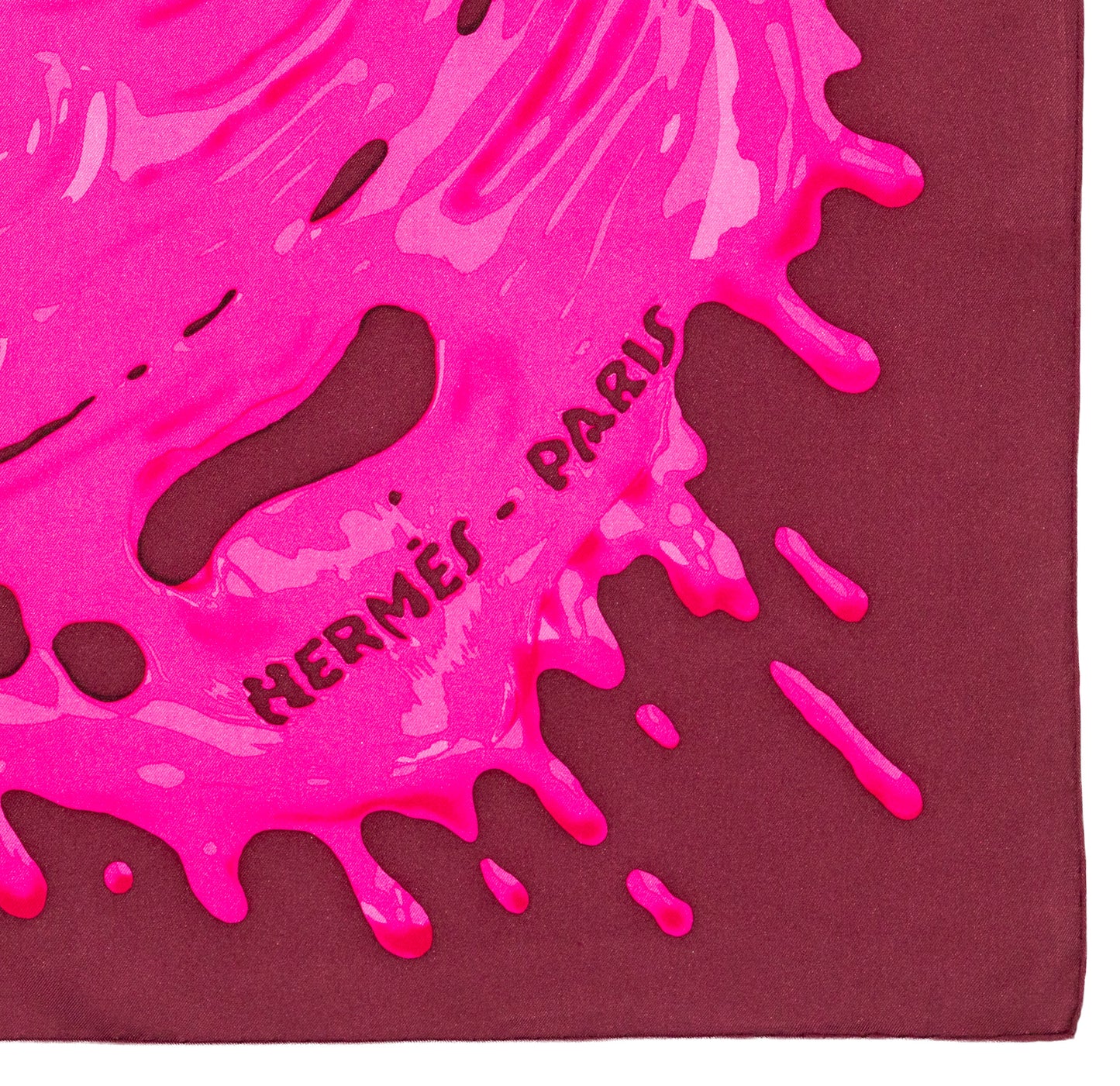 Hermes Scarf 90 Peinture Fraiche - Pink Aubergine - MWCT - 2601231331