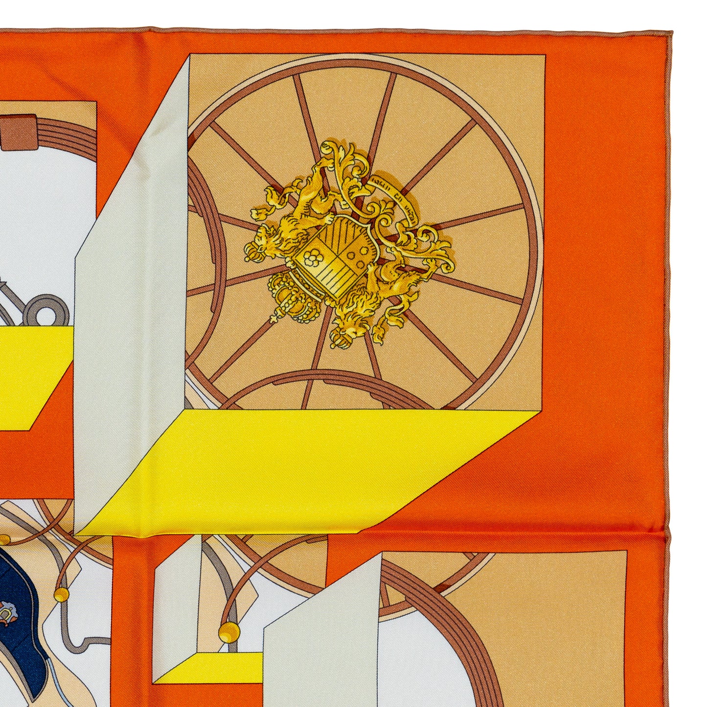 Hermes Silk Scarf Springs Springs Orange Jaune Vert With Store Tag NEw
