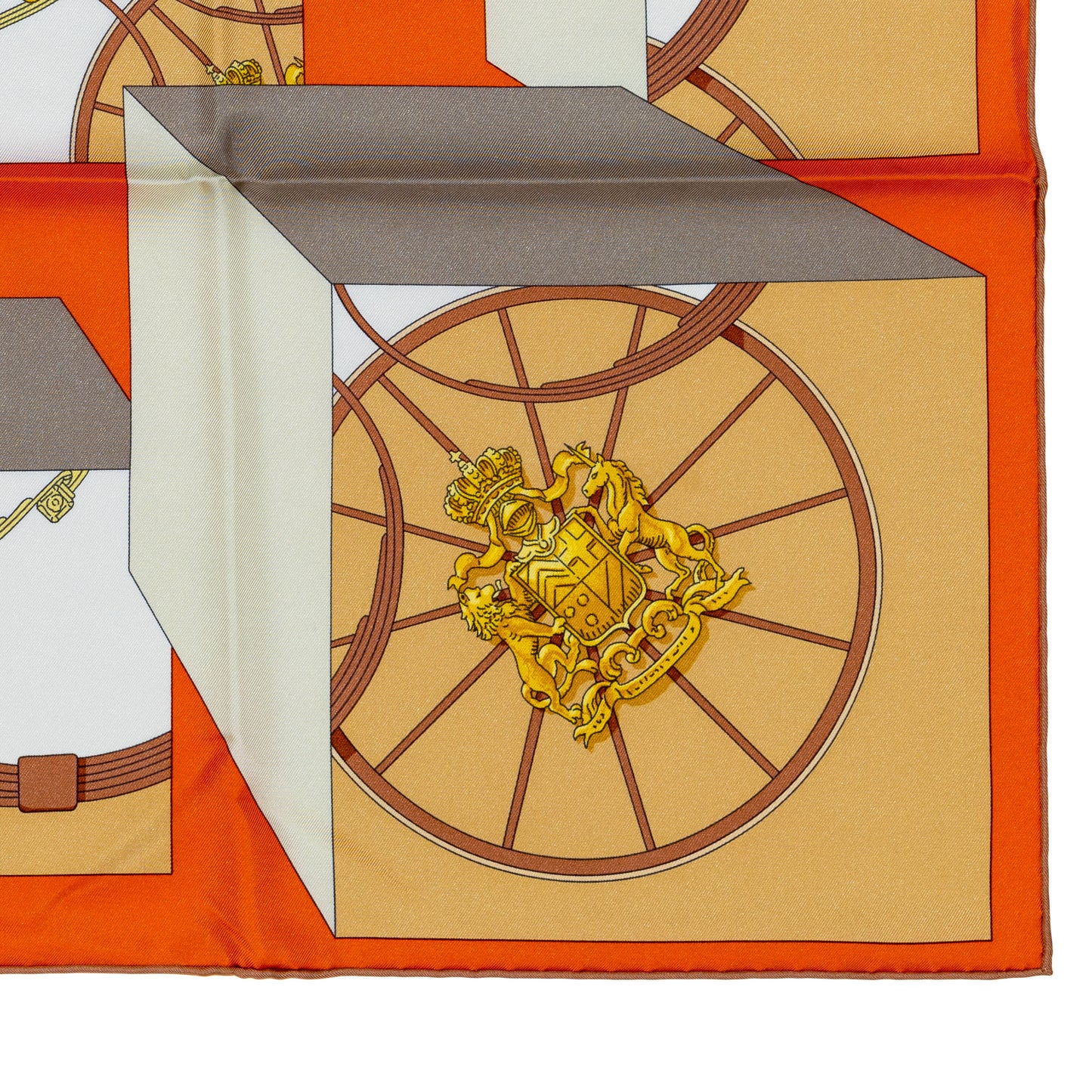 Hermes Silk Scarf Springs Springs Orange Jaune Vert With Store Tag NEw
