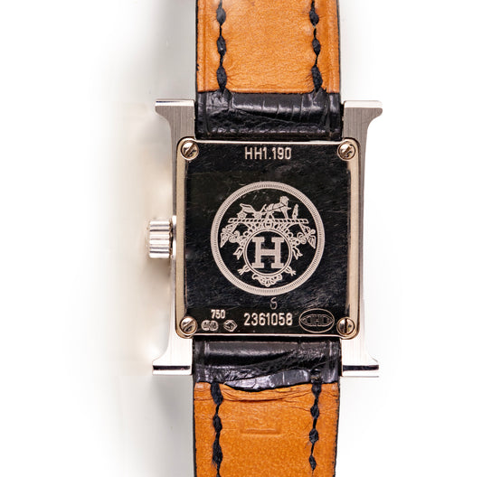 Hermes Watch Heure MINI Lady Gold 950 - Diamonds - Croco NWOTS - 2401141423