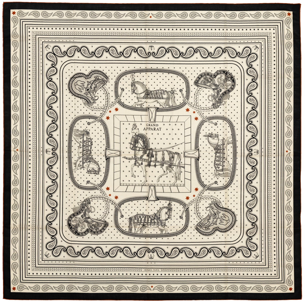 Hermes Grand Apparat Bandana CS140 - Blue Petrol Naturel Noir - NWCT - 2609291903
