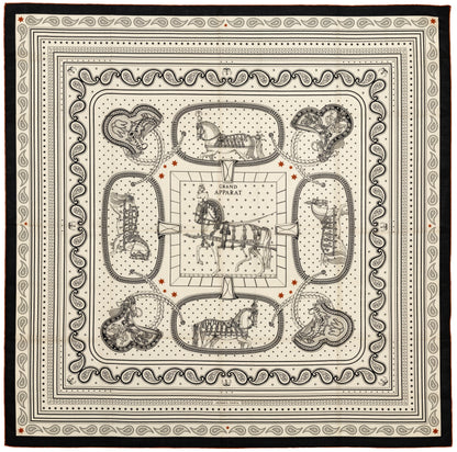 Hermes Grand Apparat Bandana CS140 - Blue Petrol Naturel Noir - NWCT - 2609291903