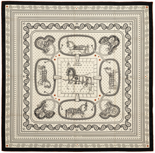 Hermes Grand Apparat Bandana CS140 - Blue Petrol Naturel Noir - NWCT - 2609291903