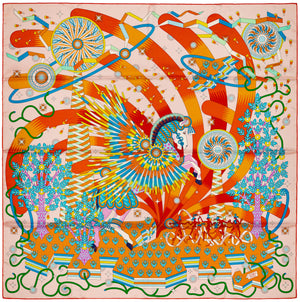 Hermes Silk Scarf 90 La Source de Pegase - Rose Pale Orange - NWSTS - 2609291929