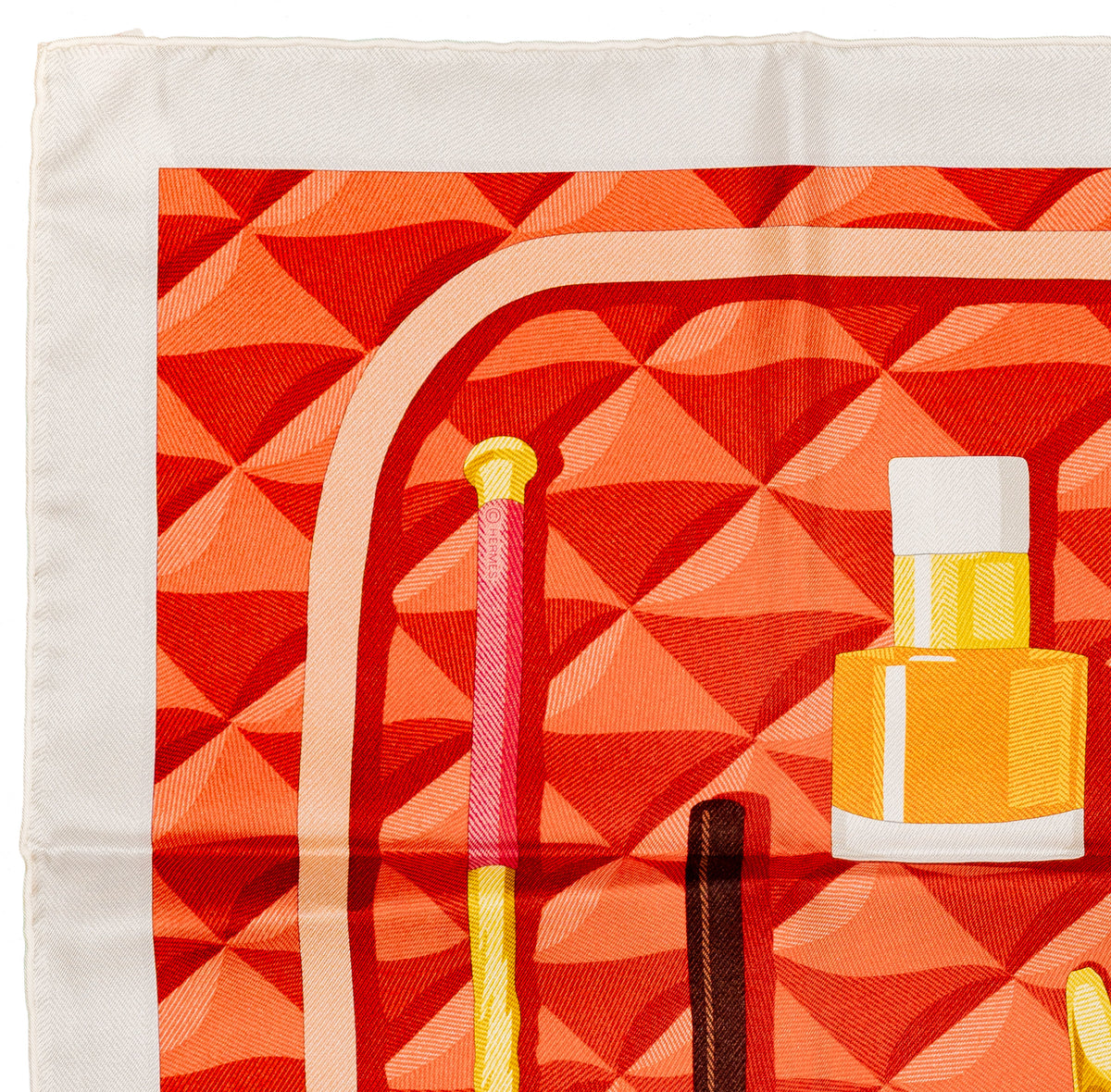 Hermès Silk Scarf Beauté Composée - Gris Perle Rouge Mordoré - NWSTS - 2609301934