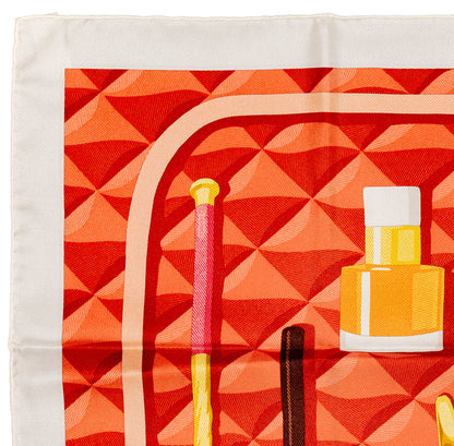 Hermès Silk Scarf Beauté Composée - Gris Perle Rouge Mordoré - NWSTS - 2609301934