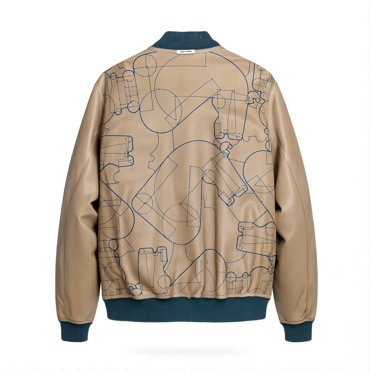 Reversible Leather Bomber Hermes Jacket - Échec au Roi - Beige Blue - NWOT - 2609071721