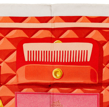 Hermès Silk Scarf Beauté Composée - Gris Perle Rouge Mordoré - NWSTS - 2609301934