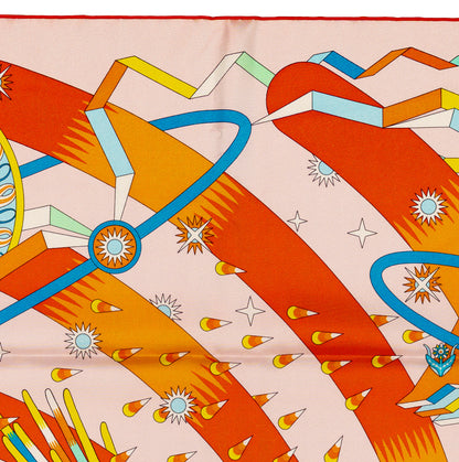 Hermes Silk Scarf 90 La Source de Pegase - Rose Pale Orange - NWSTS - 2609291929