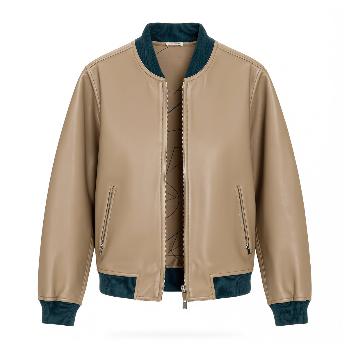 Reversible Leather Bomber Hermes Jacket - Échec au Roi - Beige Blue - NWOT - 2609071721