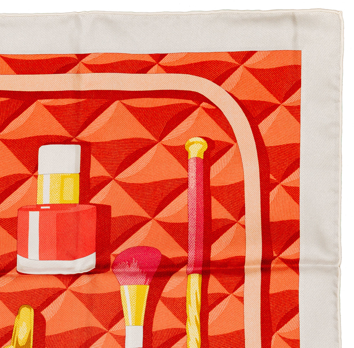 Hermès Silk Scarf Beauté Composée - Gris Perle Rouge Mordoré - NWSTS - 2609301934