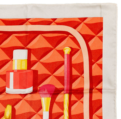 Hermès Silk Scarf Beauté Composée - Gris Perle Rouge Mordoré - NWSTS - 2609301934