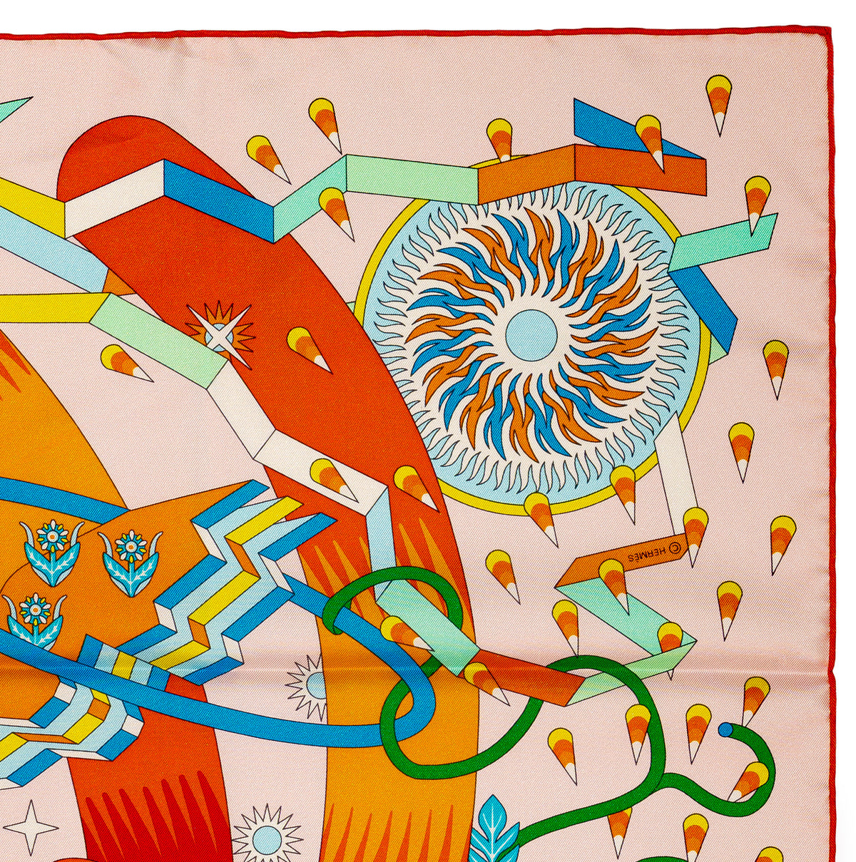 Hermes Silk Scarf 90 La Source de Pegase - Rose Pale Orange - NWSTS - 2609291929
