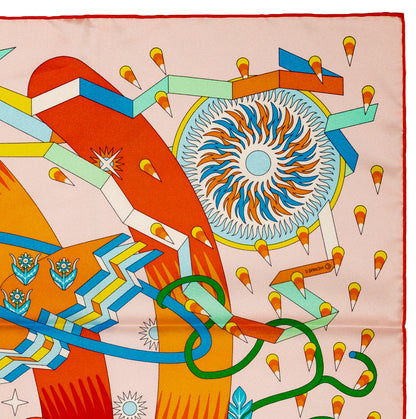Hermes Silk Scarf 90 La Source de Pegase - Rose Pale Orange - NWSTS - 2609291929