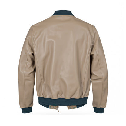 Reversible Leather Bomber Hermes Jacket - Échec au Roi - Beige Blue - NWOT - 2609071721
