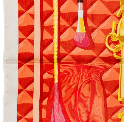 Hermès Silk Scarf Beauté Composée - Gris Perle Rouge Mordoré - NWSTS - 2609301934