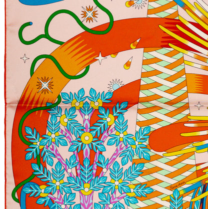 Hermes Silk Scarf 90 La Source de Pegase - Rose Pale Orange - NWSTS - 2609291929