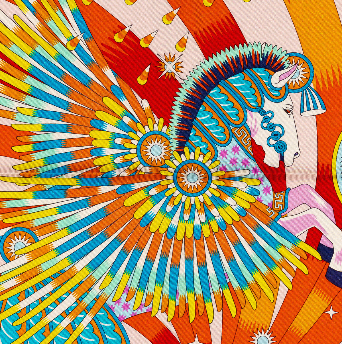 Hermes Silk Scarf 90 La Source de Pegase - Rose Pale Orange - NWSTS - 2609291929