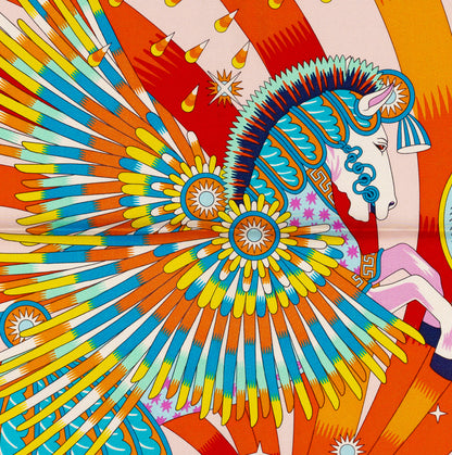 Hermes Silk Scarf 90 La Source de Pegase - Rose Pale Orange - NWSTS - 2609291929
