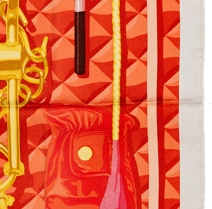 Hermès Silk Scarf Beauté Composée - Gris Perle Rouge Mordoré - NWSTS - 2609301934