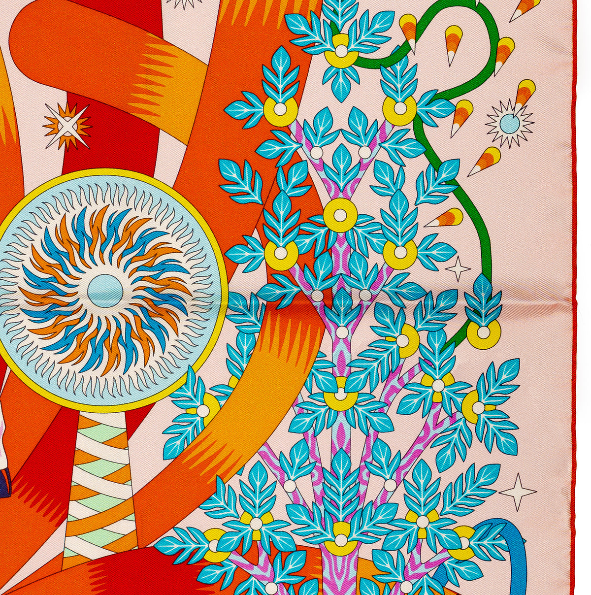 Hermes Silk Scarf 90 La Source de Pegase - Rose Pale Orange - NWSTS - 2609291929