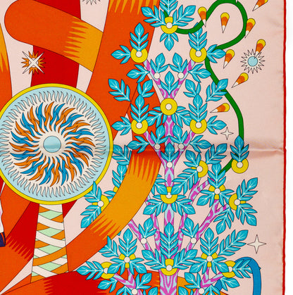 Hermes Silk Scarf 90 La Source de Pegase - Rose Pale Orange - NWSTS - 2609291929