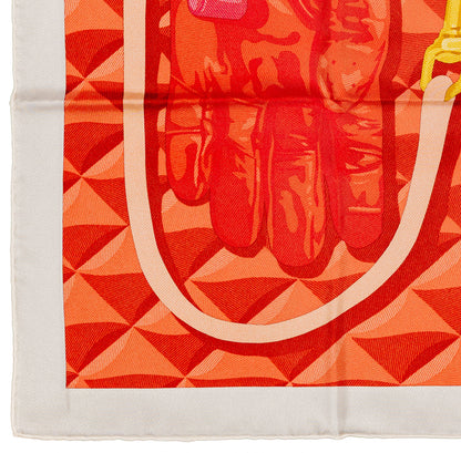 Hermès Silk Scarf Beauté Composée - Gris Perle Rouge Mordoré - NWSTS - 2609301934
