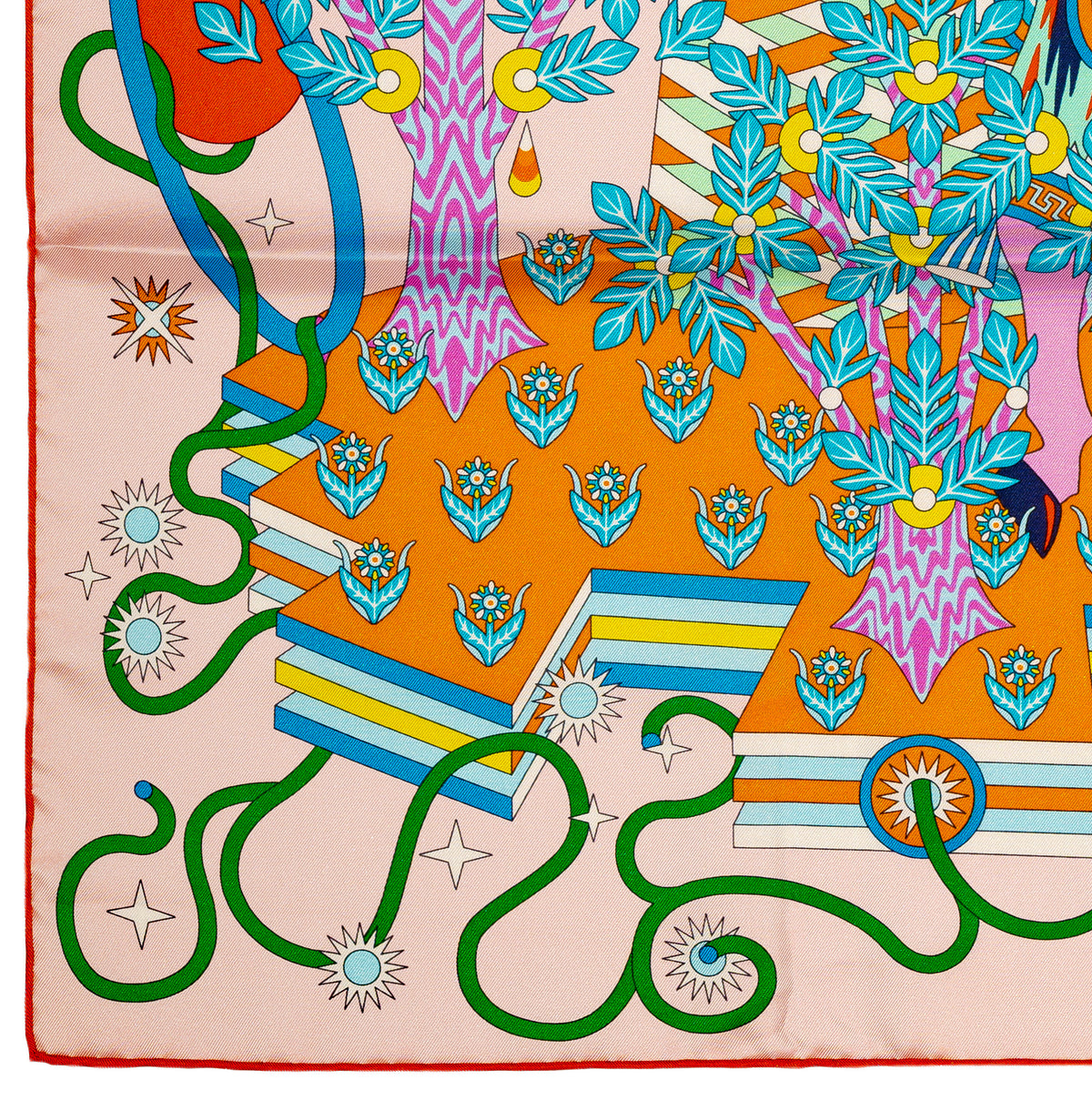 Hermes Silk Scarf 90 La Source de Pegase - Rose Pale Orange - NWSTS - 2609291929