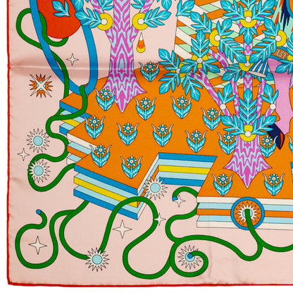 Hermes Silk Scarf 90 La Source de Pegase - Rose Pale Orange - NWSTS - 2609291929