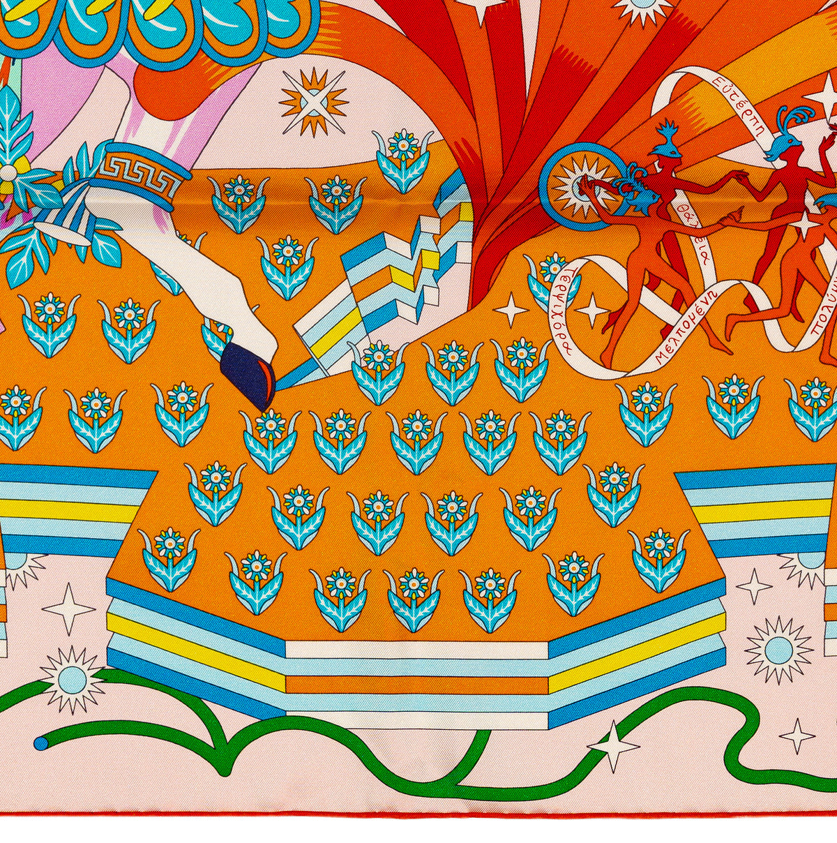 Hermes Silk Scarf 90 La Source de Pegase - Rose Pale Orange - NWSTS - 2609291929